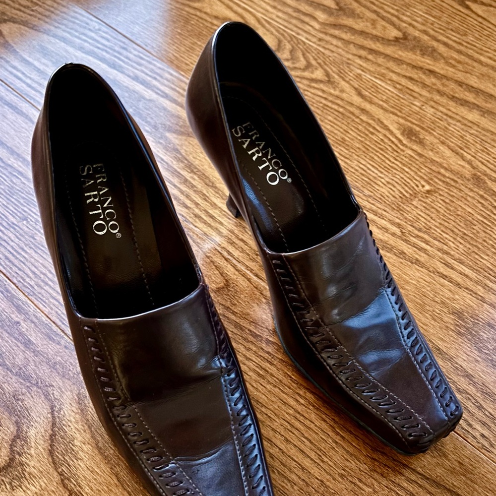 Franco Sarto Dark Brown Leather Loafers